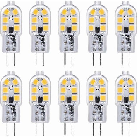 Ampoule LED G4, culot à deux broches 12 V, non dimmable, équivalent à une ampoule G4 de 20 W, blanc chaud 3000 K, lot de 5 (1/4)
