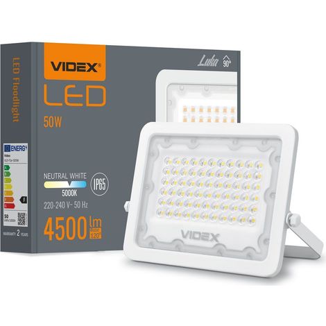 Halogenstrahler 50W neutrales Licht 5000K 4500lm IP65 LUCA Videx (1/5)