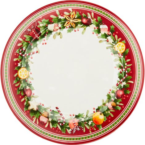 Villeroy & Boch, Winter Bakery Delight Piatto Piano Rosso, Lavabile in Lavastoviglie, Adatto per Microonde, Piatto Natale, Piatto Ceramica Natale, Ceramica, Porcellana Premium (1/2)
