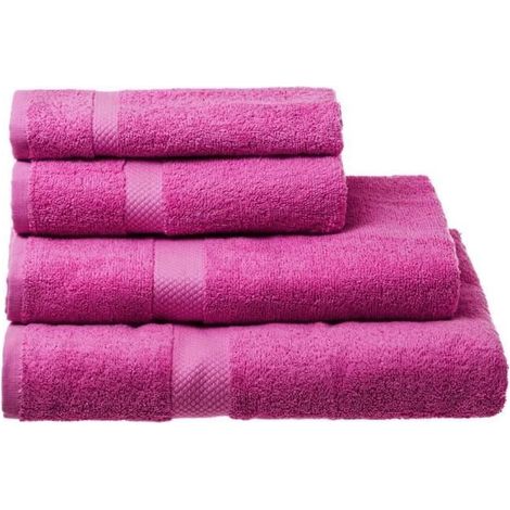 Serviette de bain - JUANIO - 150 x 100 cm - 100% coton - 550 g/m² - Rose (1/3)