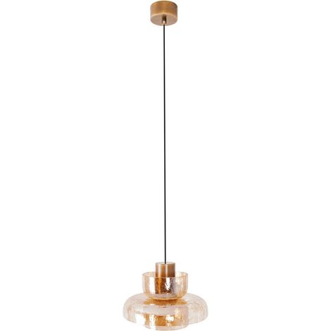 Suspension LED 8W verre ambre double, laiton Maxlight (1/5)