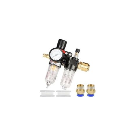 Riduttore di pressione dell'aria compressa da 1/4 di pollice con separatore acqua-aria compressa - Crezuo