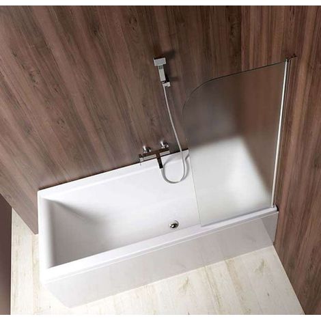 Aqualine Vilma - Mampara de baño 60x140 cm, derecha, cristal BRICK AQ6018P (1/5)