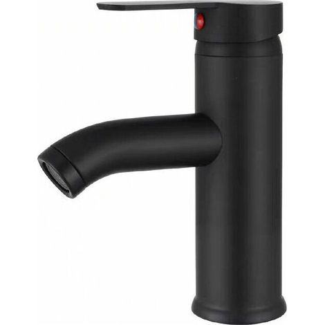Waschbeckenarmatur, Wasserfallarmatur, Retro-Mischbatterie in Schwarz, Waschtischarmatur (kurz) (1/5)