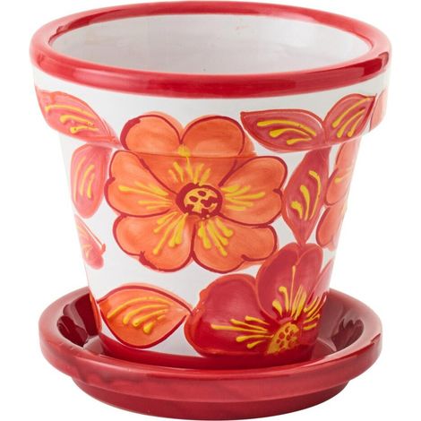 Cache-Pot Avec Soucoupe "Bennie" 21cm Orange (1/3)