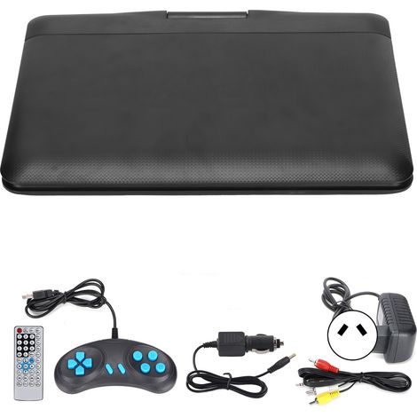 Lecteur DVD portable HD pour enfants multifonction pratique TV voiture avec télécommande et poignée 110-240V (prise AU noire) (1/5)
