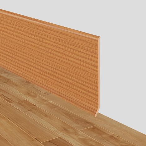 Plinthe souple autoadhésive moulure murale 10cm de large adhesive plinthe murale en PVC décorative pour mur et sol (Grain de bois jaune, 10cm×12m) (1/5)