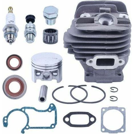 Piston et Cylindre pour Stihl 026 MS260 Series, Nikasil 44,7mm Piston + Cylindre + Joints + Valve de Décompression + Bougie Accessoire Tronçonneuse Kit de Pièces 16 en 1