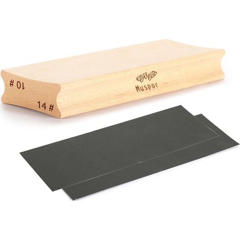 Bloc de ponçage à rayon bidirectionnel pour le nivellement des frettes - Outil de luthier à poutre de ponçage 12" et 16" + papier de verre (1/2)