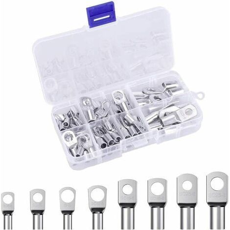 Raccord Cuivre Étamage - 60 Pièces - 8 Tailles - Pour Câblage Électrique - Bornier à Sertissage (1/5)