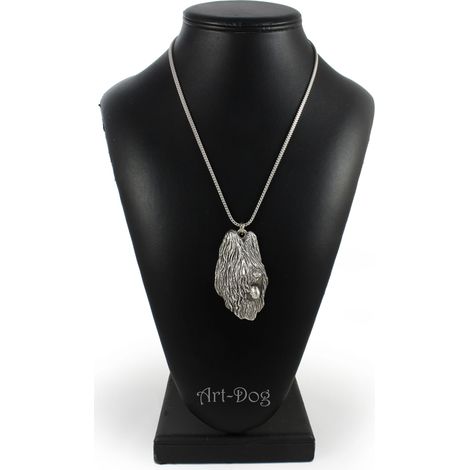 Pastore francese Briard, Berger de Brie I - collana con ciondolo a forma di cane su catena d'argento, gioiello unico di Art-Dog (1/5)