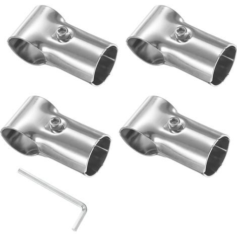 4-Pack Structural Pipe Connector, T Clamps Stainless Steel Pipe Connector for OD 1.3" or 32MM Pipe, Conduit Connectors (1/5)