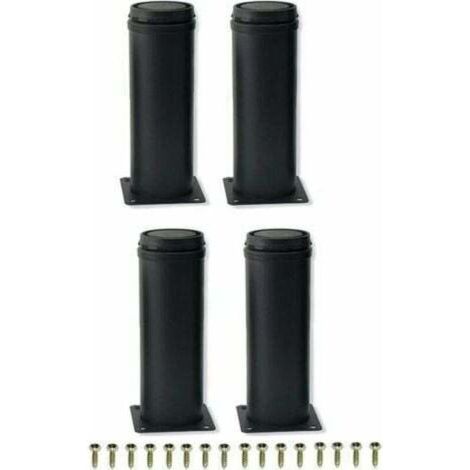 pièces 15 cm Noir en Acier Inoxydable réglable en métal Pieds de Meubles pour Armoire Pieds de Table canapé Pieds Meubles Pied de Remplacement,Noir,15cm (1/4)