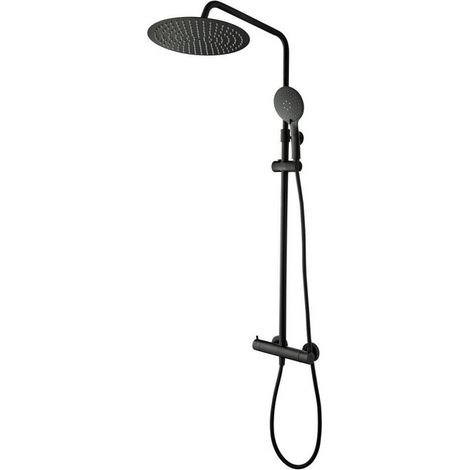 Tiger Twiss Ensemble de douche pluie thermostatique avec robinet Noir (1/5)