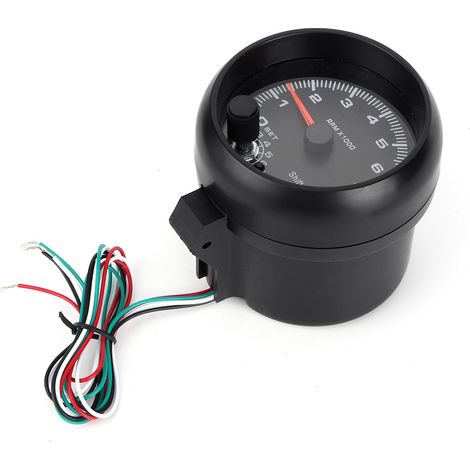 12V 3,75-Zoll-Drehzahlmesser für Kraftfahrzeuge, Tachometer 0-8000 U/min mit einstellbarer Ganganzeige, Zeigerinstrument für Pkw (1/5)
