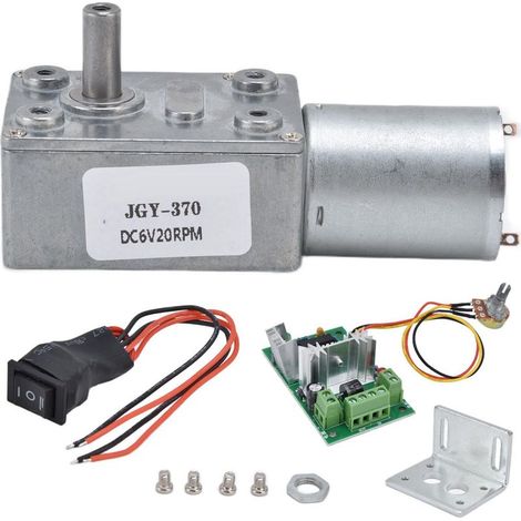 Moteur à engrenages 6V DC Turbo Worm Mini moteurs électriques de réduction de vitesse avec régulateur JGY3706V20RPM (1/5)
