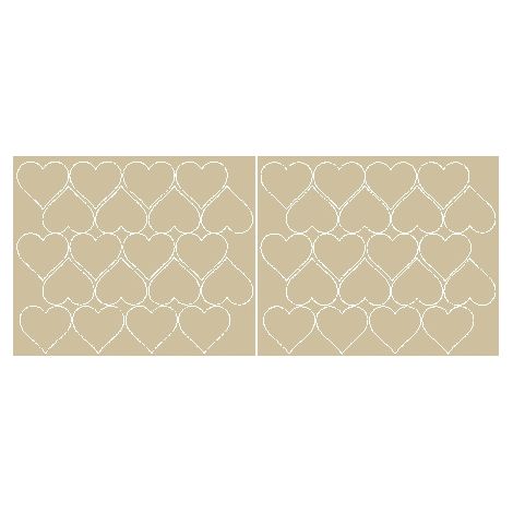 Valentinstag-Herzaufkleber, 6 cm, 30 Stück, beige matt