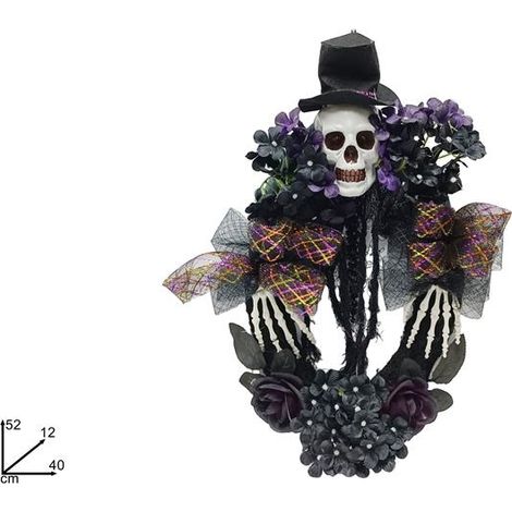 Decorazione Halloween Casa Dietro Porta con Fiori 40 x 12 x 52 cm (1/2)