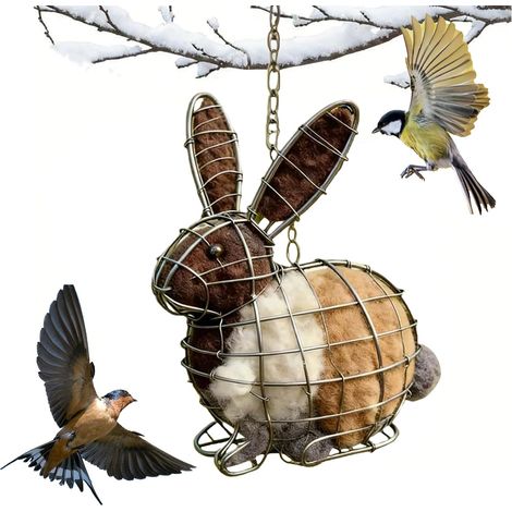 Nid d'oiseau fabriqué à la main en fibres naturelles - Support pour colibris et oiseaux sauvages - Nichoir d'hiver et d'été pour arbres - Décoration de jardin proche de la nature avec design (1/5)
