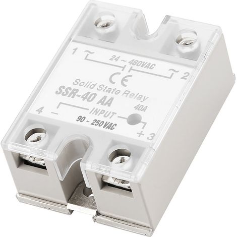Module Relais Statique SSR 40AA 40A AC-AC Entrée 90-250V AC Sortie 24-480V AC (1/5)