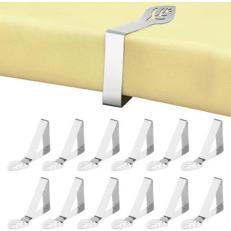 (Silberne) Tischdeckenklammern - Nicht spezifiziert - 12er-Set - Silbernes Metall - 7,5 x 4,5 cm - Für Partys und Picknicks (1/4)