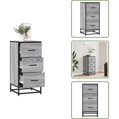 Buffet sonoma gris 35,5x35x76 cm bois d'ingénierie et métal - Buffet - Buffets - Meuble De Rangement - Meuble Buffet (1/5)