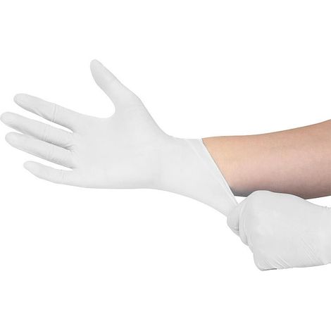 Gants latex poudré, 'SKIN' blanc, taille L / 100 pcs
