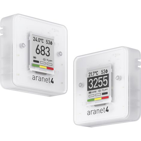 aranet CO2 Messgerät 0, 0, 0, 600 - 9999, 50, 85, 1100 ppm, °C, %, hPa mit Temperaturmessfunktion