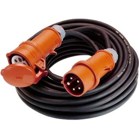 as-schwabe Extensión eléctrica CEE 25 metros negra robusta