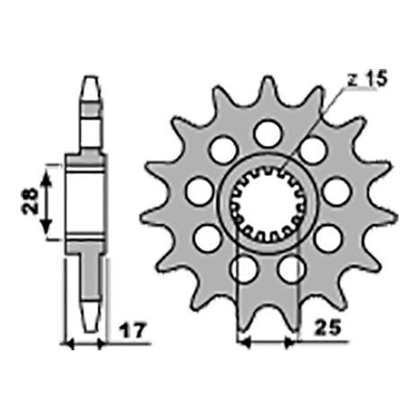 Pignon Ducati - 525 - 15 Dents - Similaire JTF749 - Made in Germany