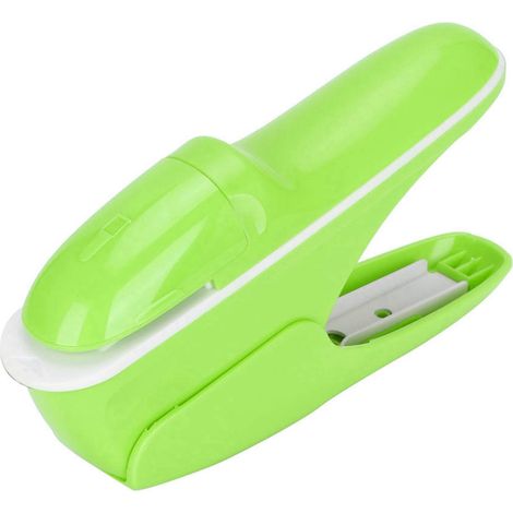 Agrafeuse sans agrafes ABS pour livres et papier, outil de reliure manuel (vert) (1/5)