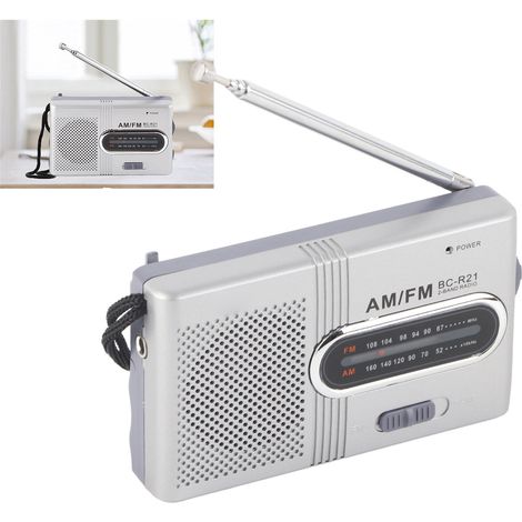 Radio AM/FM Portable Mini avec Haut-parleurs Stéréo et Lecteur de Musique Universel