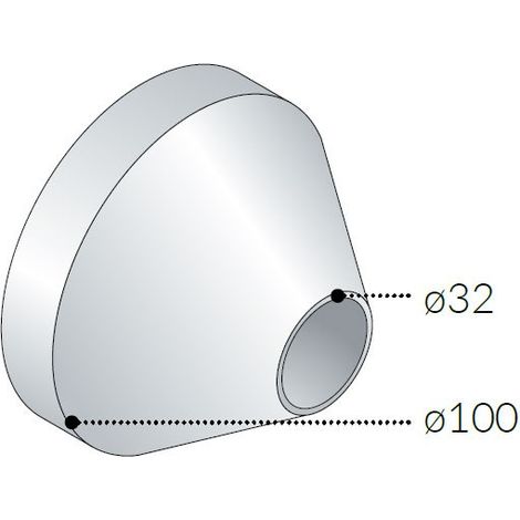 Rosone cromato per sifoni - esterno ø100 conico in ottone - interno ø32 -115.3305