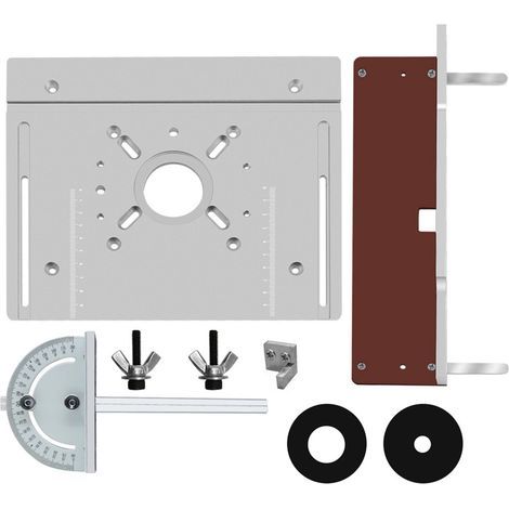 Set of 3 reversible aluminum router insert plates for wood (1/5)
