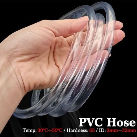 Tuyau d'irrigation en PVC transparent de haute qualité (5 x 8 mm), inodore, non toxique et résistant à la pression, idéal pour aquarium et jardin.