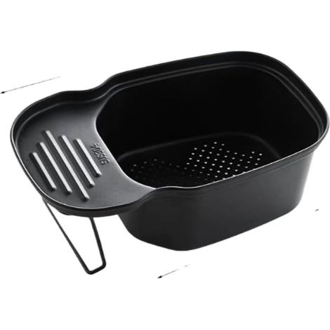 Kitchen Sink Strainer Basket, Multi-Purpose Corner Sink Strainer Basket, Waste Storage, Stainless Steel Drain Basket(Black) (1/5)