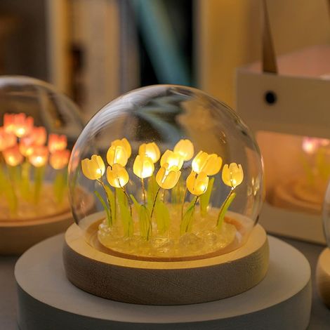 Lampe De Table Tulipe - Luminaire À Led Diy - Décoration Intérieure - 16 Fleurs (1/5)