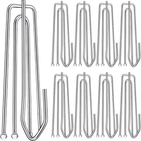 Plissiertes Gardinenhaken-Set aus Edelstahl, geeignet für Türen und Fenster, Badezimmer, Silber (1/5)