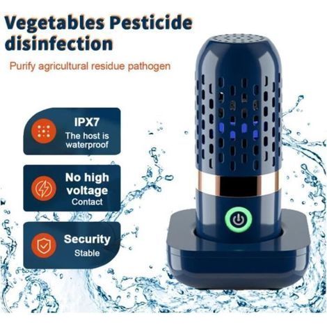 ALLIANDIS Machine à laver les fruits et légumes portable, purificateur alimentaire sans fil en forme de Capsule, désinfection des légumes par