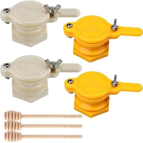 RHG Robinet Extracteur de Miel 4PCS Vanne Miel Vanne Extracteur Miel Robinet Apiculture d'abeille Outil pour Apiculteur