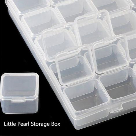 Boîte De Rangement Pour Perles - 30 Compartiments Indépendants - Transparente En Plastique - Pour Artisanat Et Accessoires Ongles - 2 Pièces (1/5)