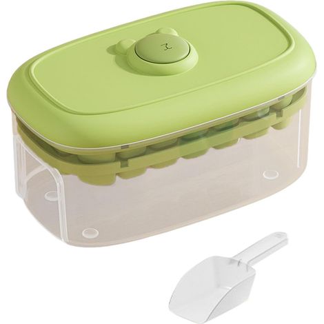 Bac à glaçons 56 cubes – double couche, couvercle inclus, rangement optimisé