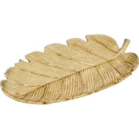 Vide-Poche Feuille en Résine "Belli" 25cm Doré (1/3)