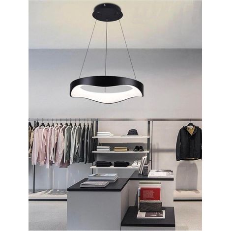 Lampadario Plafoniera Led A Onda 38 W 3 Colori Luce Bianca Calda Naturale Nero (1/3)