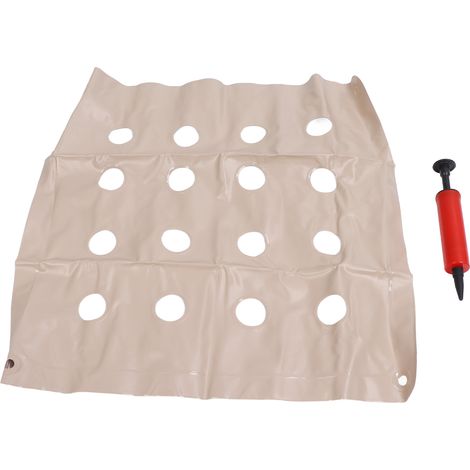 Coussin de siège gonflable en PVC, 16 trous pour aération, idéal pour voyage et extérieur, couleur beige (1/5)