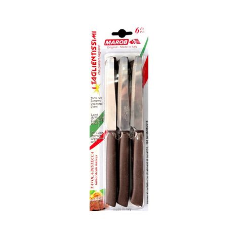 Set 6 coltelli in acciaio inox italicus marrone