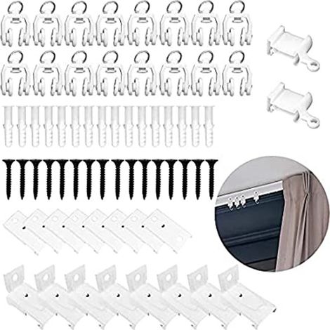 Zubehör für Gardinenschienen, PVC-Kunststoff-Stahl-Gewindeführungsschienen in U-Form, gebogen, aus Kunststoff und Stahl (1/5)
