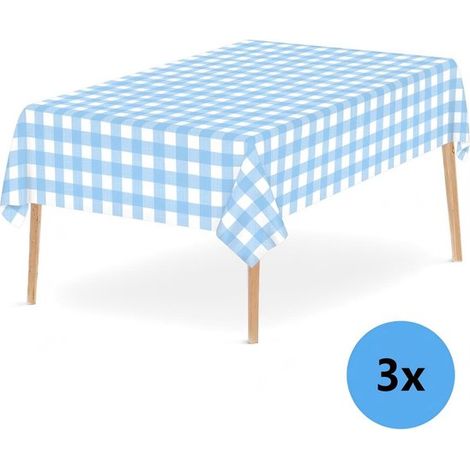 Paquete de 3 manteles de plástico - ideales para fiestas, cenas y bufés de boda - mantel rectangular - 137 x 274 cm - Azul oscuro (1/5)