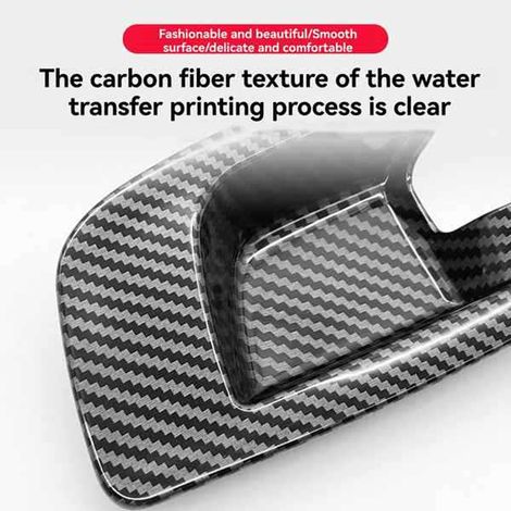 1 set of colors: Red Carbon fiber texture Material: ABS Car interior door handle cup cover Interior door cup decorative frame.