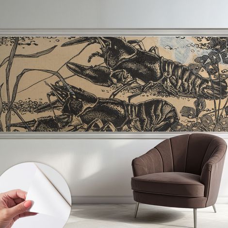 Papier peint autocollant avec imprimé pour décoration intérieure pour rénovation a motif Écrevisses 250x104 cm (1/5)